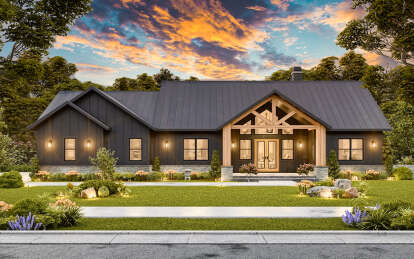 Modern Farmhouse House Plan #699-00389 Elevation Photo