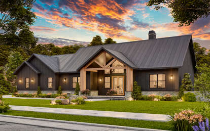Modern Farmhouse House Plan #699-00389 Elevation Photo