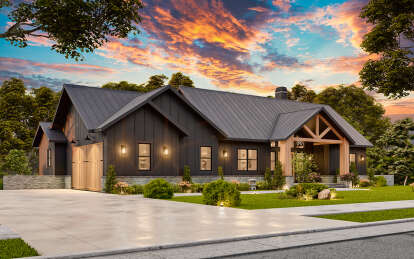 Modern Farmhouse House Plan #699-00389 Elevation Photo