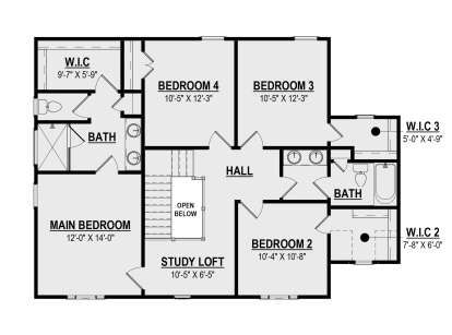 Second Floor for House Plan #6261-00014