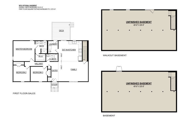 Picture of Traditional Plan: 1,316 Square Feet, 3 Bedrooms, 2 Bathrooms - 6261-00016