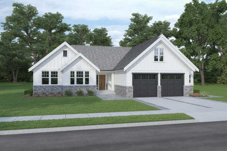 House Plan House Plan #31507 Angled Front Elevation