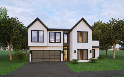 Modern House Plan #9185-00021 Elevation Photo