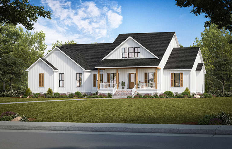 House Plan House Plan #31517 Angled Front Elevation