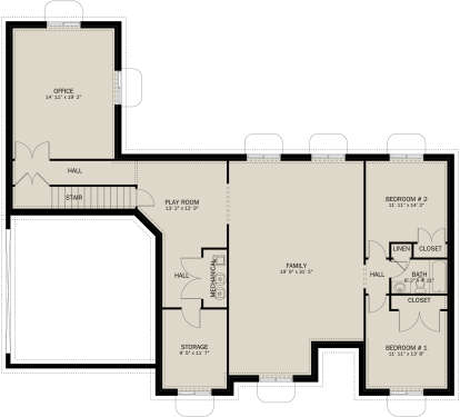 Basement for House Plan #2802-00309