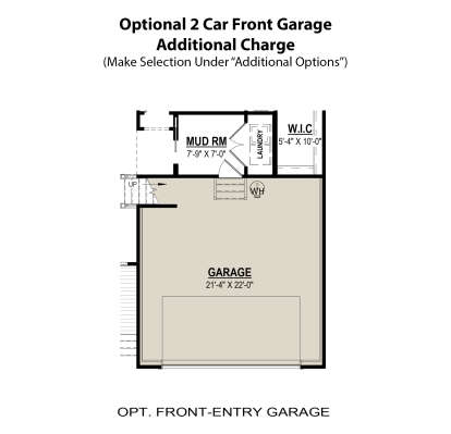 Optional 2 Car Front Garage for House Plan #6261-00020