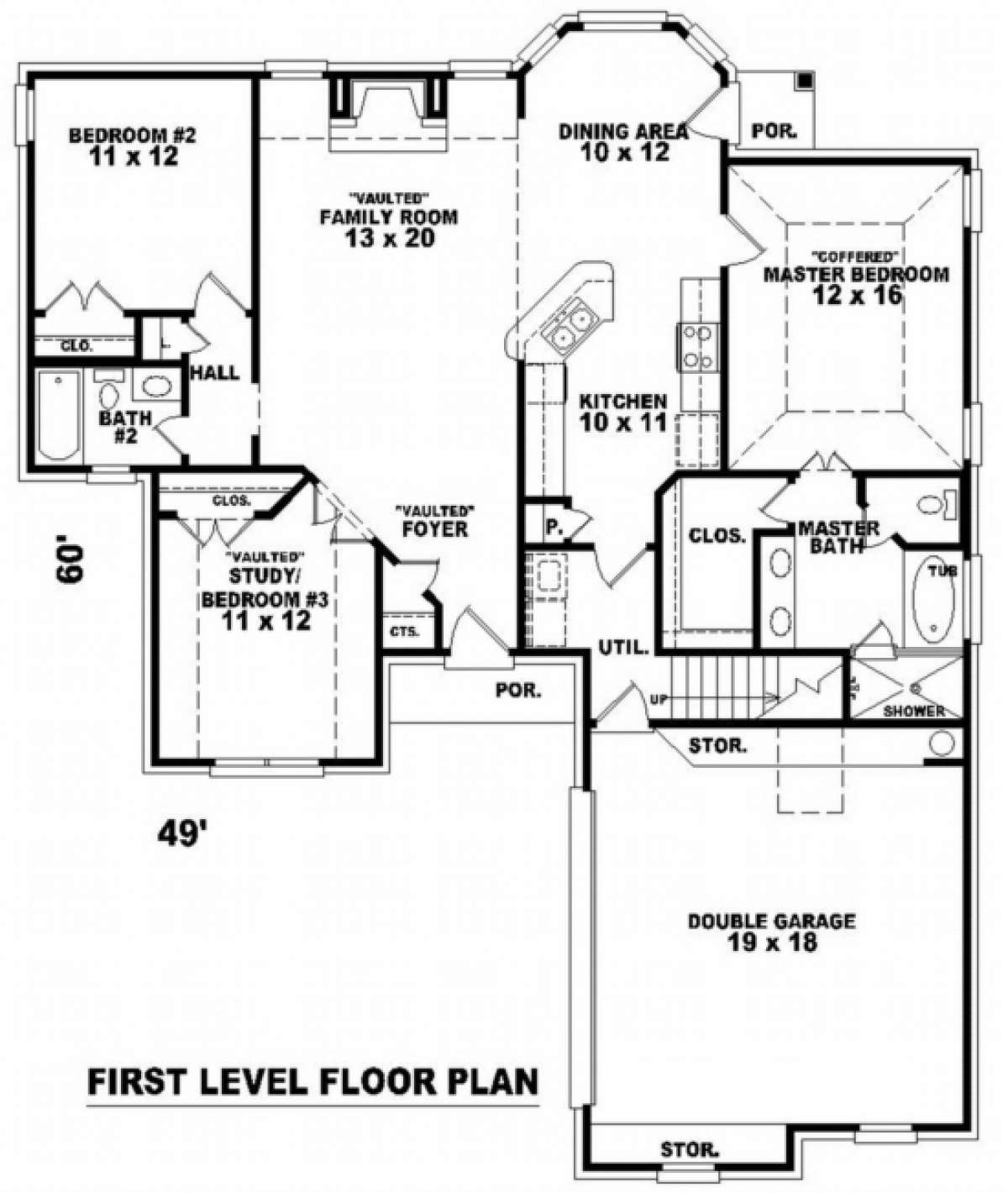 Floorplan 1 for House Plan #053-00448