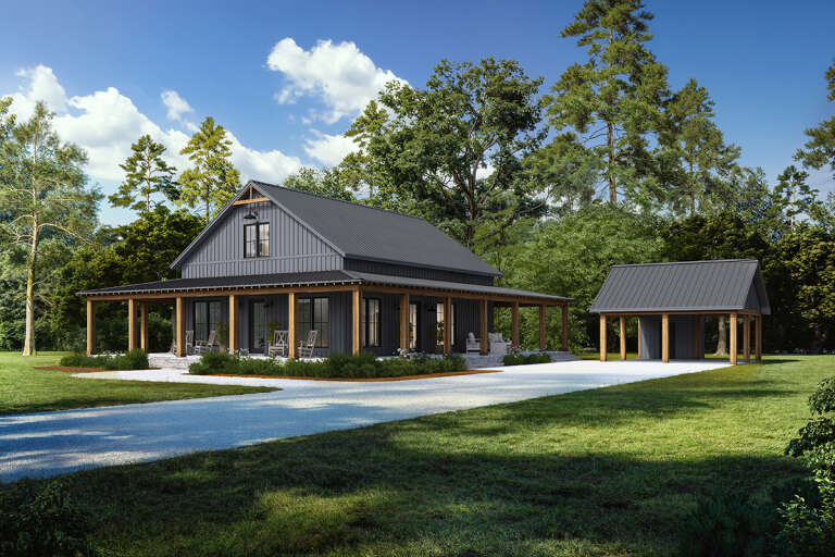 House Plan House Plan #31530 Angled Front Elevation