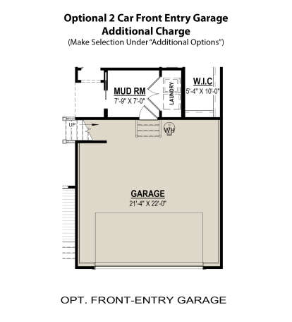Optional 2 Car Front Garage for House Plan #6261-00021