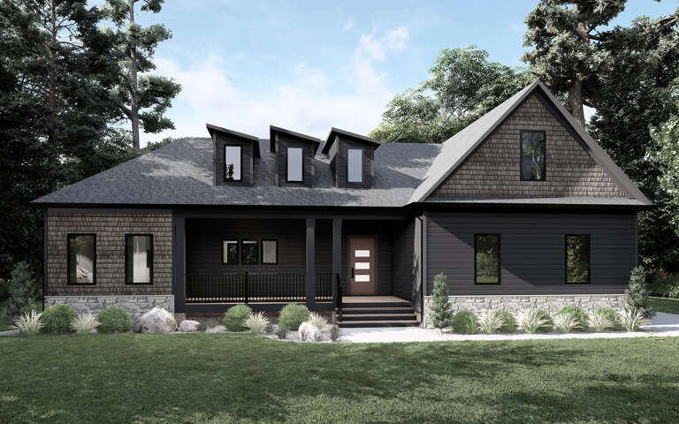 House Plan House Plan #31540 Angled Front Elevation