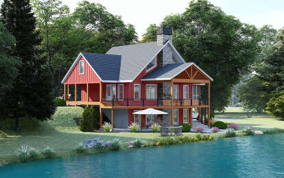 Lake Front House Plan #940-01152 Elevation Photo
