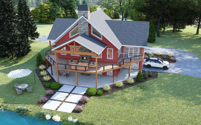 Lake Front House Plan #940-01152 Elevation Photo