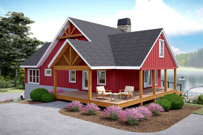 Lake Front House Plan #940-01152 Elevation Photo