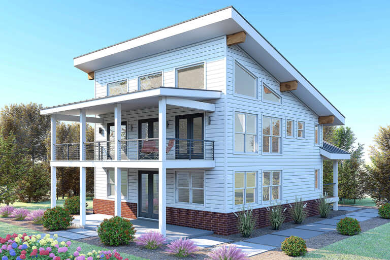 House Plan House Plan #31556 Angled Rear Elevation 