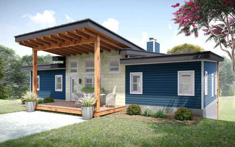 House Plan House Plan #31557 Angled Front Elevation