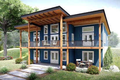 Lake Front House Plan #940-01154 Elevation Photo