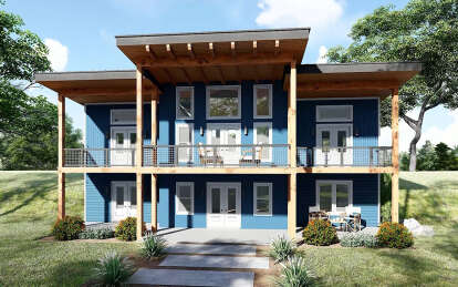 Lake Front House Plan #940-01154 Elevation Photo