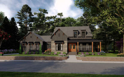 Modern Farmhouse House Plan #6261-00027 Elevation Photo