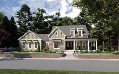 Modern Farmhouse House Plan #6261-00027 Elevation Photo