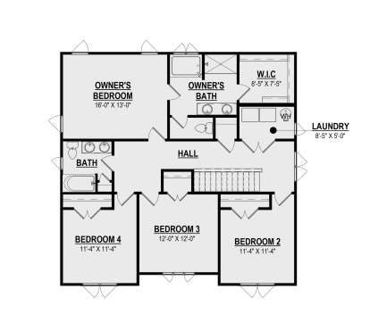 Second Floor for House Plan #6261-00037