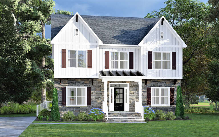 House Plan House Plan #31571 Angled Front Elevation