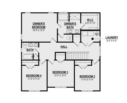 Second Floor for House Plan #6261-00038