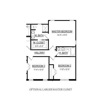 Alternate Master Closet for House Plan #6261-00039