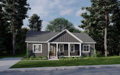 Ranch House Plan #6261-00040 Elevation Photo