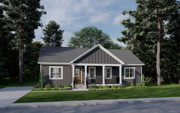 House Plan House Plan #31573 Angled Front Elevation