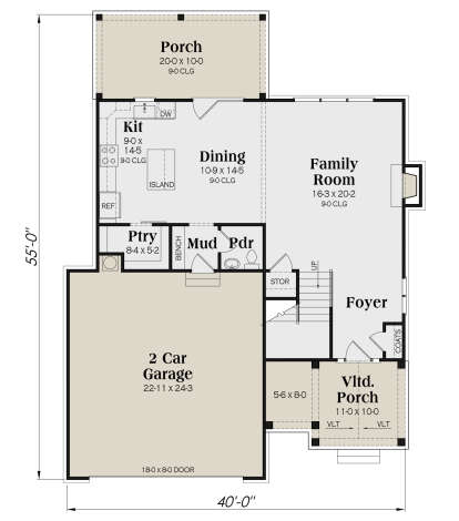 Main Floor  for House Plan #009-00410
