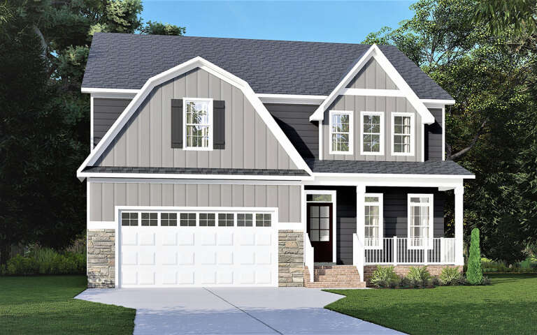 House Plan House Plan #31577 Angled Front Elevation
