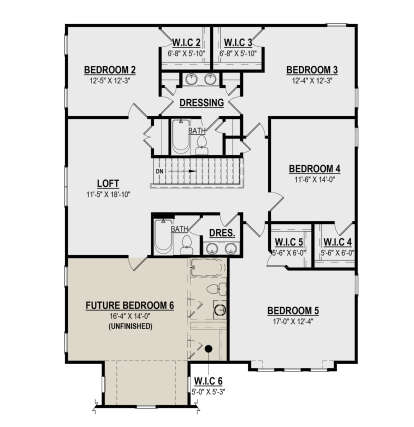 Second Floor for House Plan #6261-00042
