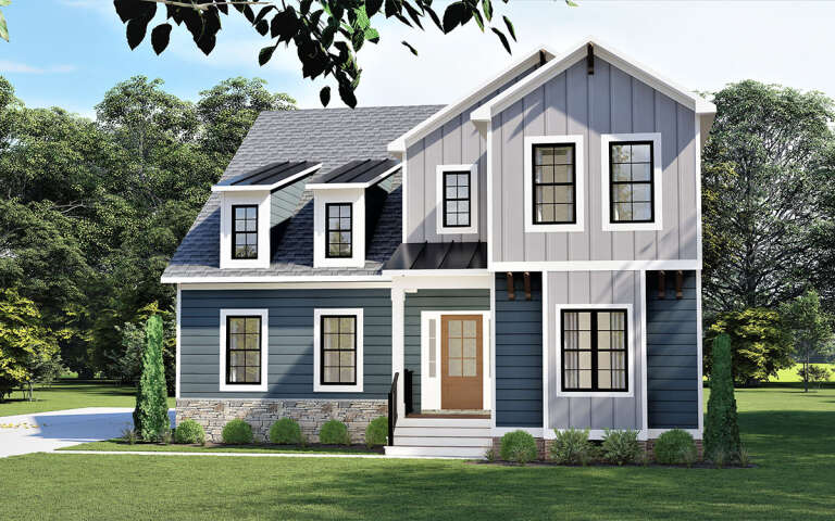 House Plan House Plan #31582 Angled Front Elevation