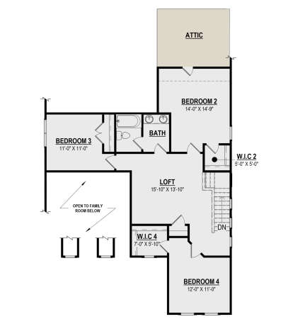 Second Floor for House Plan #6261-00047