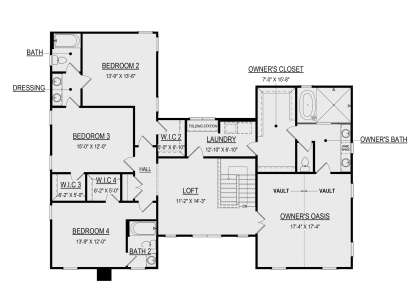 Second Floor for House Plan #6261-00048