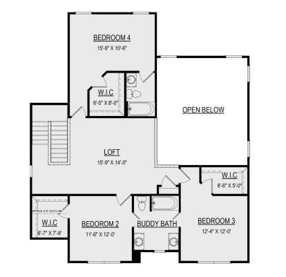 Second Floor for House Plan #6261-00050