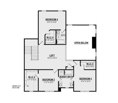 Second Floor for House Plan #6261-00052