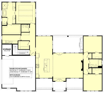 Main Floor w/ Basement Stairs Location for House Plan #041-00361