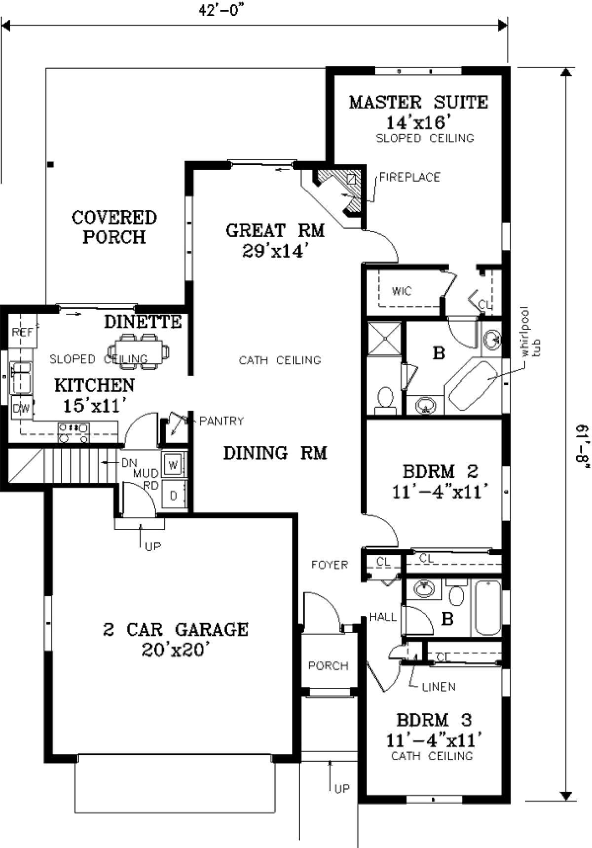Main Floor for House Plan #033-00084