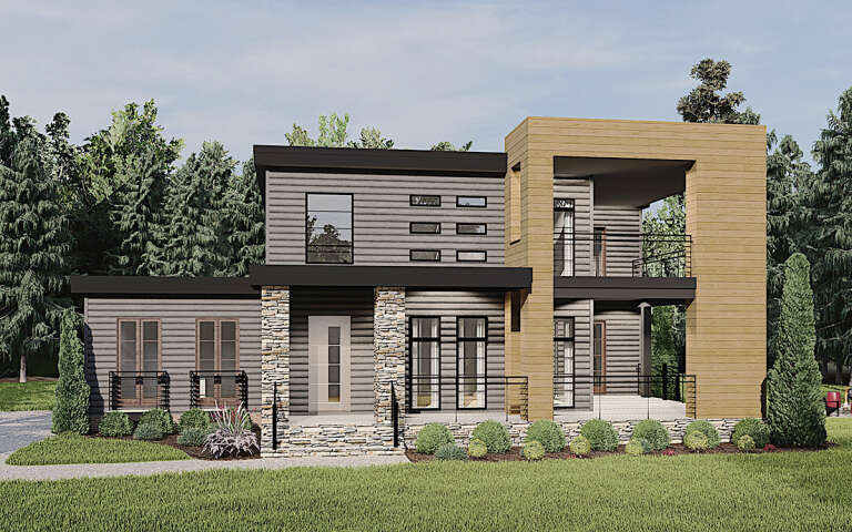 House Plan House Plan #31600 Angled Front Elevation