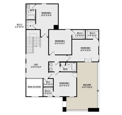 Second Floor for House Plan #6261-00057