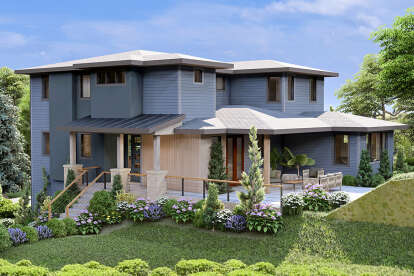 Contemporary House Plan #035-01099 Elevation Photo