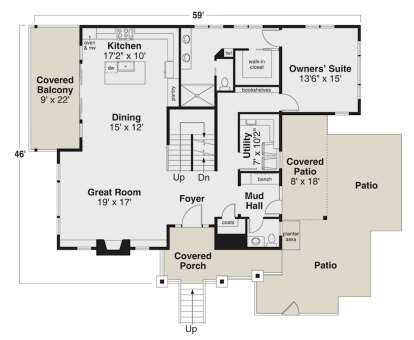 Main Floor  for House Plan #035-01099