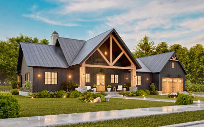 Modern Farmhouse House Plan #4195-00077 Elevation Photo