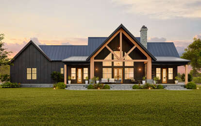 Modern Farmhouse House Plan #4195-00077 Elevation Photo