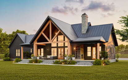 Modern Farmhouse House Plan #4195-00077 Elevation Photo