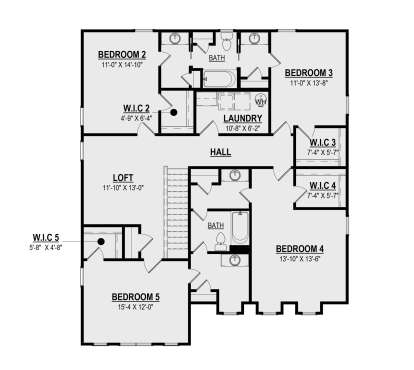Second Floor for House Plan #6261-00059