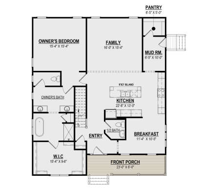 Main Floor  for House Plan #6261-00060