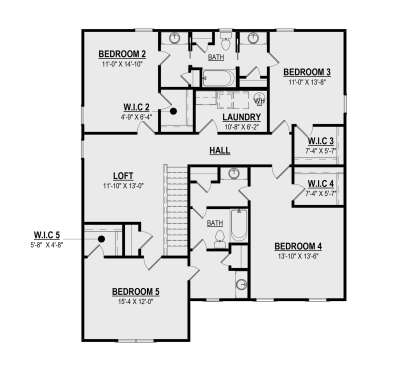 Second Floor for House Plan #6261-00060