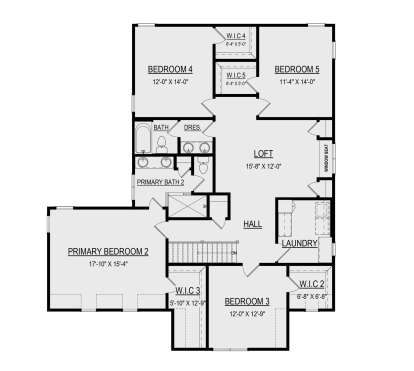 Second Floor for House Plan #6261-00063